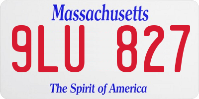MA license plate 9LU827