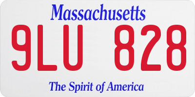 MA license plate 9LU828
