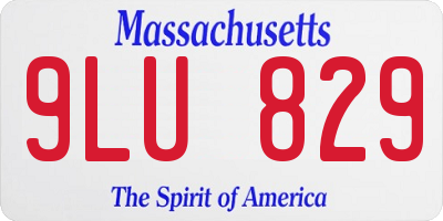 MA license plate 9LU829