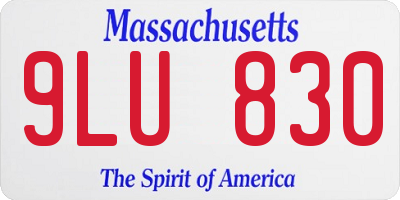 MA license plate 9LU830