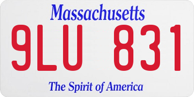 MA license plate 9LU831