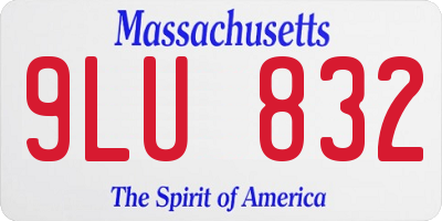 MA license plate 9LU832
