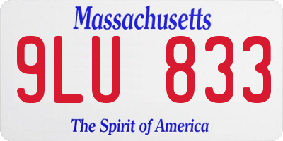 MA license plate 9LU833