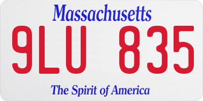 MA license plate 9LU835