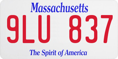 MA license plate 9LU837