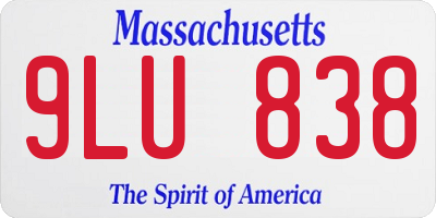 MA license plate 9LU838