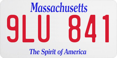 MA license plate 9LU841