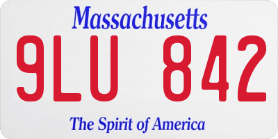 MA license plate 9LU842