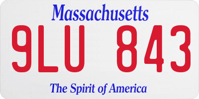 MA license plate 9LU843