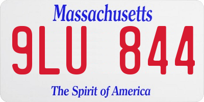 MA license plate 9LU844
