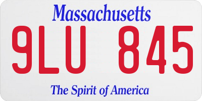 MA license plate 9LU845