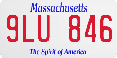 MA license plate 9LU846