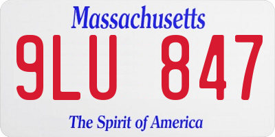 MA license plate 9LU847