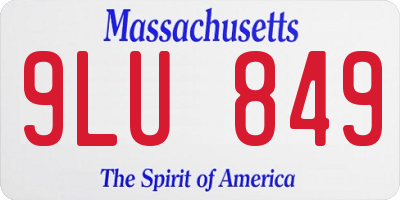 MA license plate 9LU849