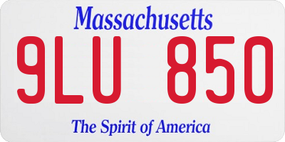 MA license plate 9LU850