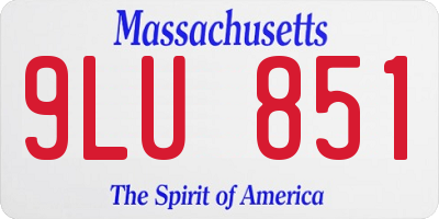 MA license plate 9LU851