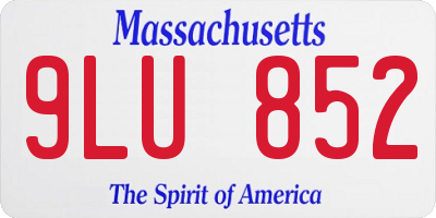 MA license plate 9LU852