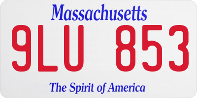 MA license plate 9LU853