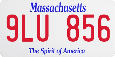 MA license plate 9LU856