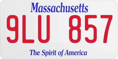 MA license plate 9LU857