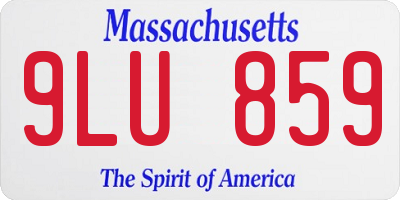 MA license plate 9LU859