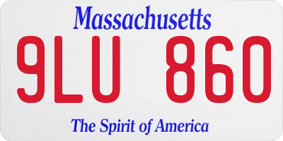 MA license plate 9LU860