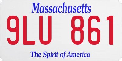 MA license plate 9LU861