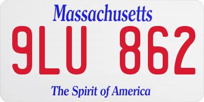 MA license plate 9LU862