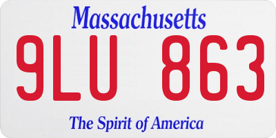 MA license plate 9LU863