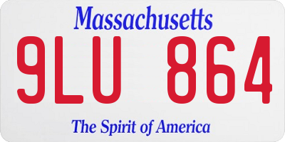 MA license plate 9LU864