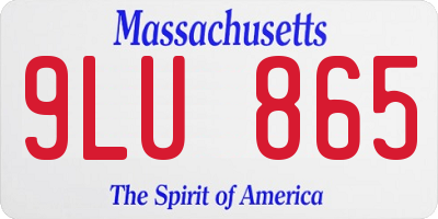MA license plate 9LU865