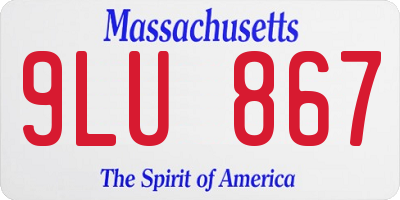MA license plate 9LU867