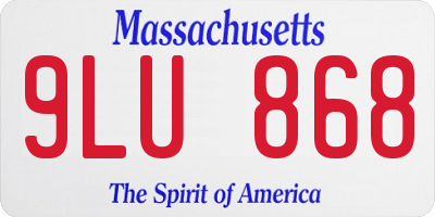 MA license plate 9LU868