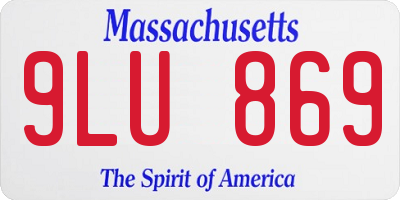 MA license plate 9LU869