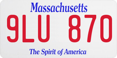 MA license plate 9LU870