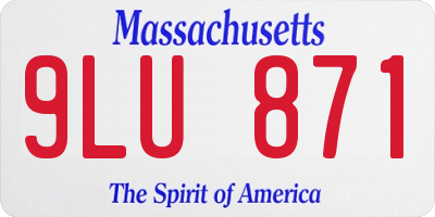 MA license plate 9LU871