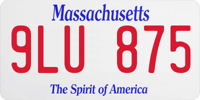 MA license plate 9LU875