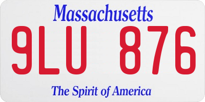 MA license plate 9LU876
