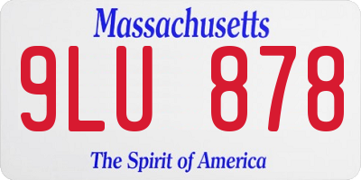 MA license plate 9LU878