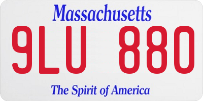 MA license plate 9LU880
