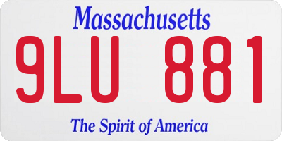 MA license plate 9LU881