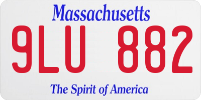 MA license plate 9LU882