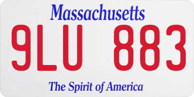 MA license plate 9LU883