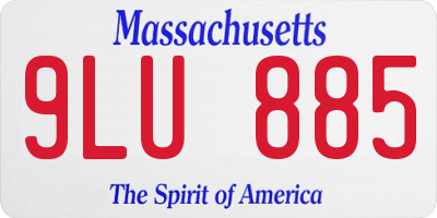 MA license plate 9LU885