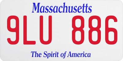 MA license plate 9LU886