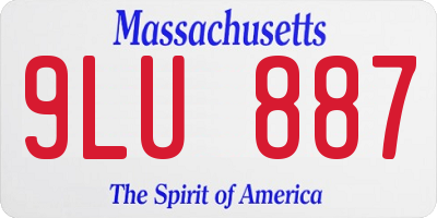 MA license plate 9LU887