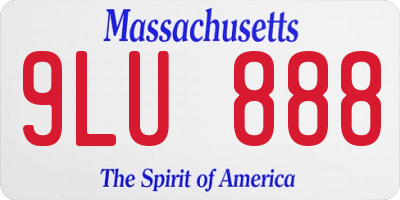 MA license plate 9LU888