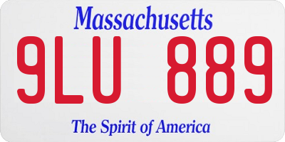 MA license plate 9LU889