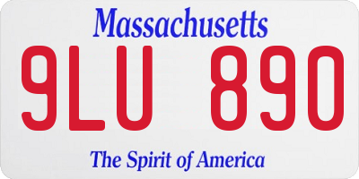 MA license plate 9LU890