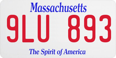 MA license plate 9LU893